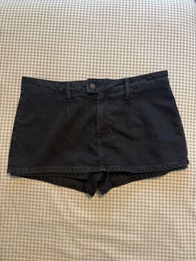 We The Free Black Denim Skort Shorts